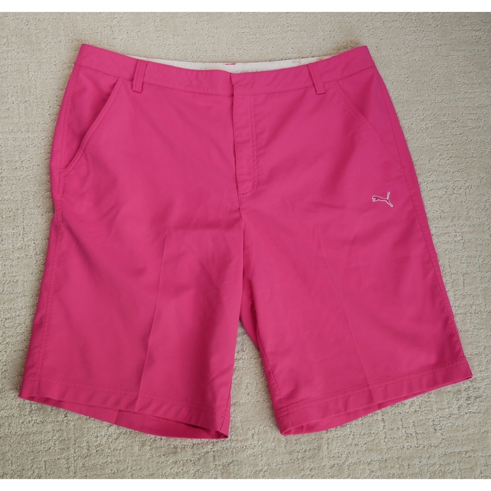 Puma Golf Shorts Mens 38 Pink SportLifestyle Cell Dry Performance Flat Front